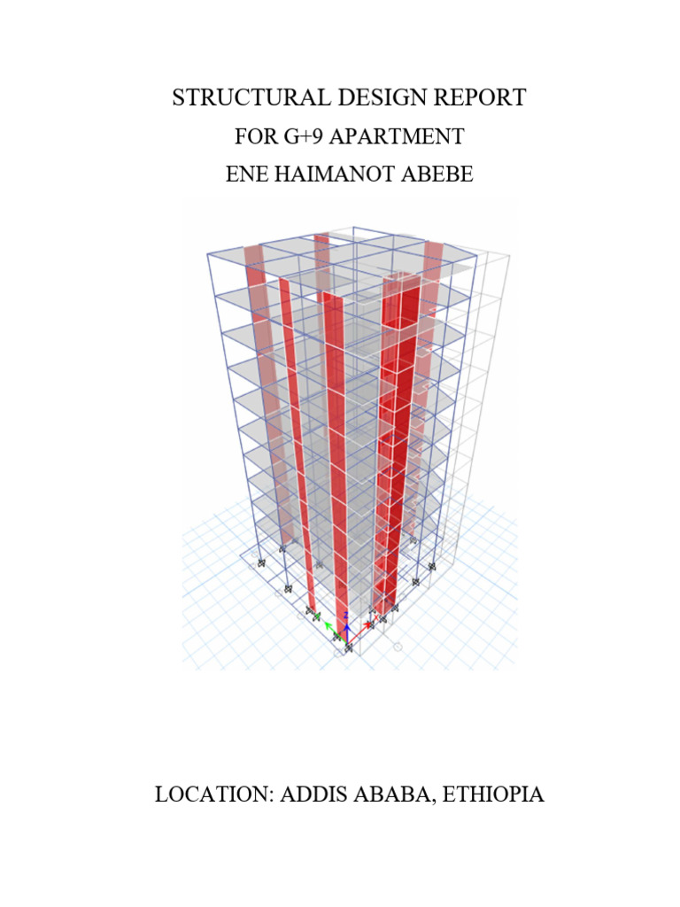 Structural Design Report: For G+9 Apartment Ene Haimanot Abebe | PDF