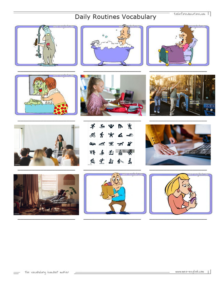 Daily Routine Vocab | PDF