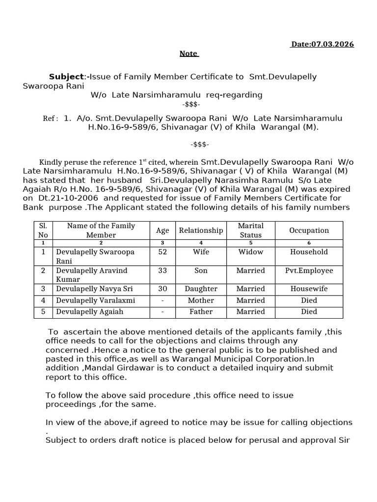 Devulapelly Swaroopa Rani Note | PDF
