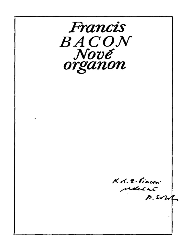 Nové Organon (Francis Bacon) | PDF