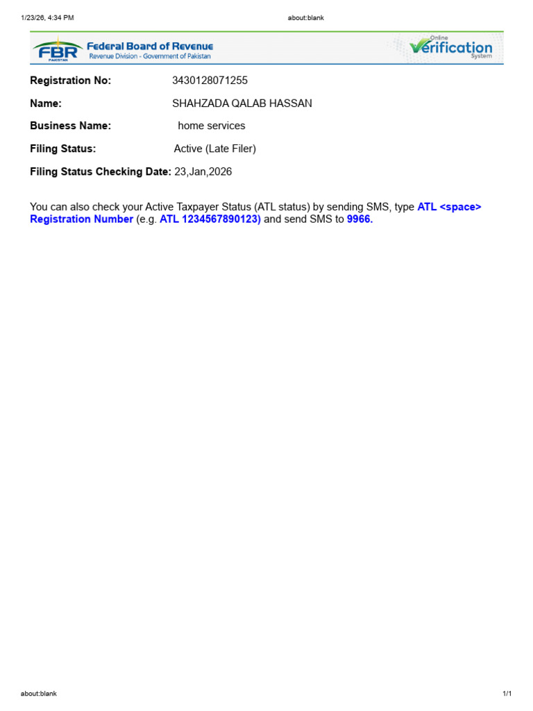 Shahzada Qalab Hassan Filer Status | PDF