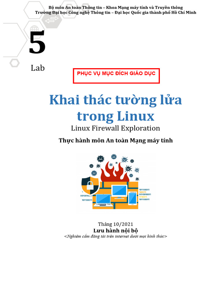 Lab 5 - Linux Firewall Exploration and VPN Tunnel | PDF