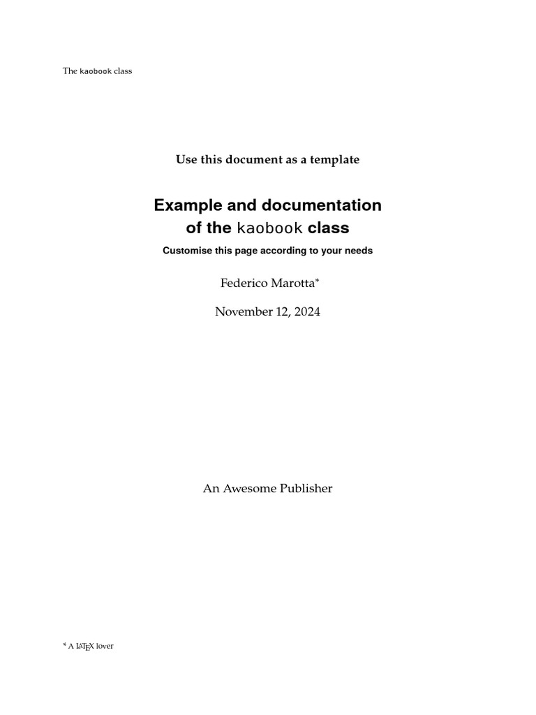 Example and Documentation | PDF | Page Layout | Book Design