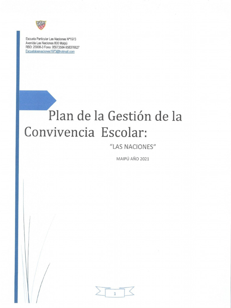 Plan de La Gestion de La Convivencia Escolar | PDF