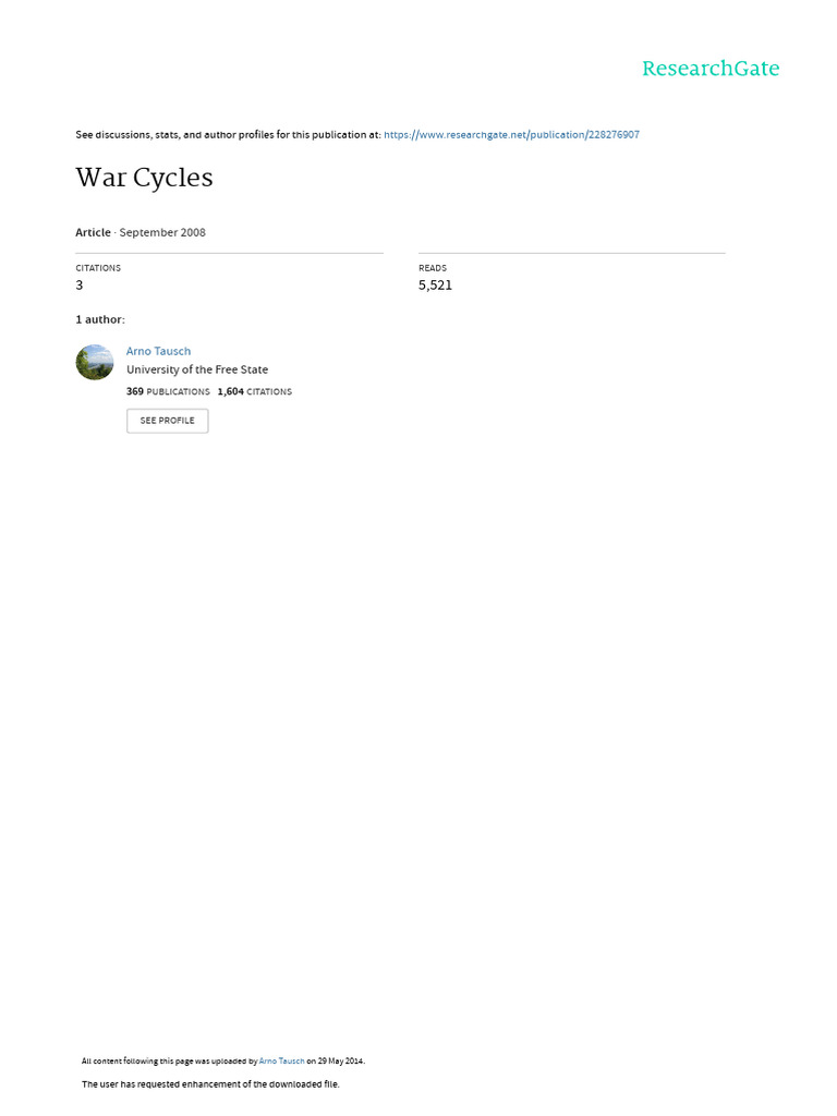 War Cycles | PDF | Government Budget Balance | Global Politics