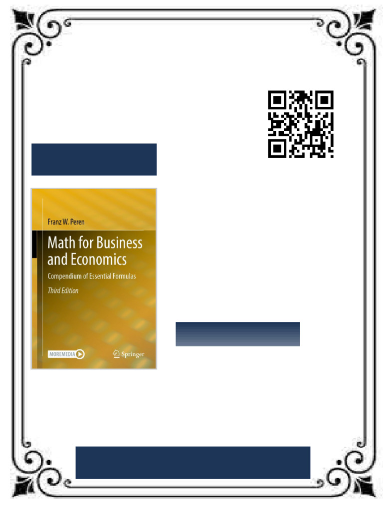 Math For Business and Economics Compendium of Essential Formulas 3rd ...