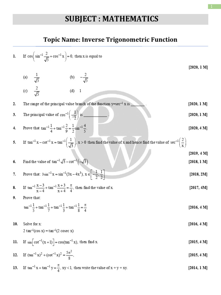 63e7aeaf0798ba0a667ffa8a ## Inverse Trigonometric Functions Question ...