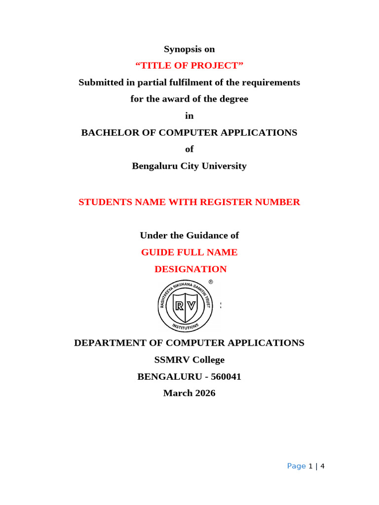 Synopsis Format | PDF