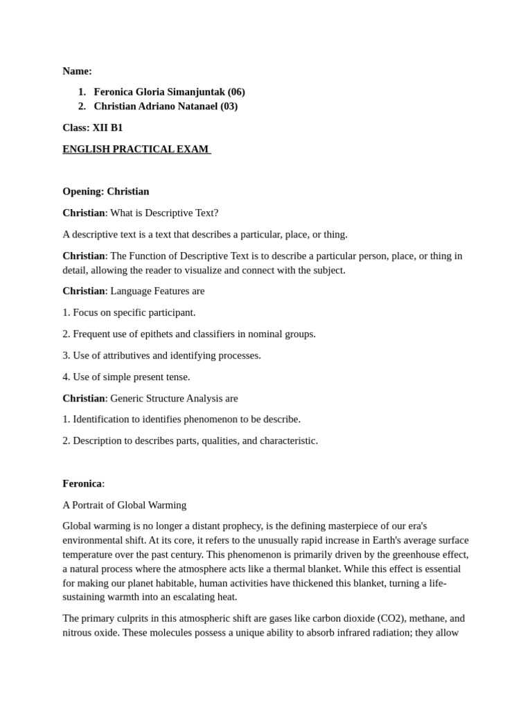 Eng Practical Exam Text | PDF | Climate Change | Ice