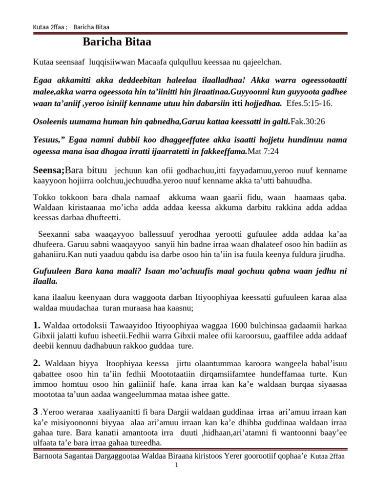 Baricha Bitaa | PDF