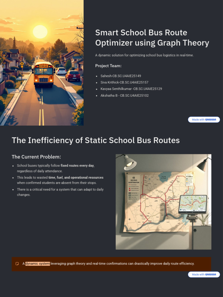 Smart School Bus Route Optimizer Using Graph Theory | PDF | Computer ...