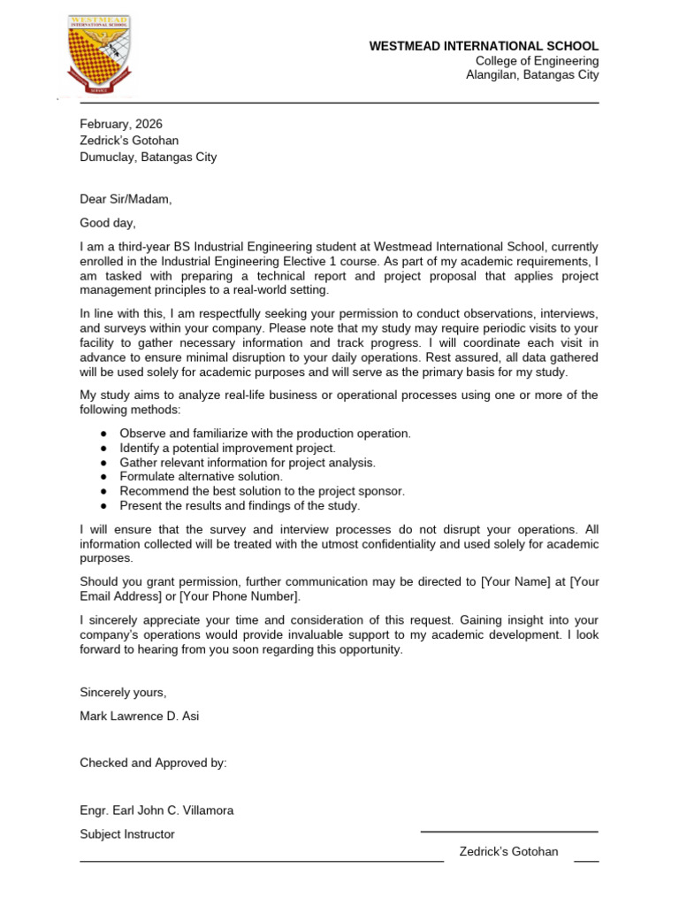Bsie 322 Letter Elective 1 | PDF