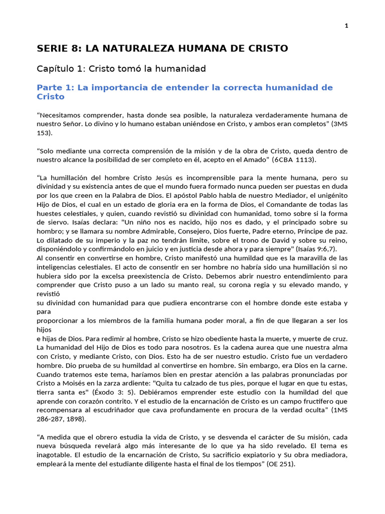 1) La Importancia de Entender La Correcta Humanidad de Cristo | PDF ...