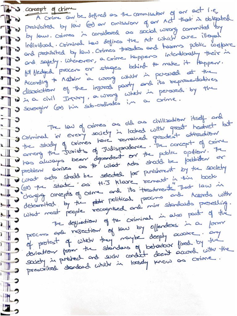 BNS Law of Crime Class Notes Unit 1 Theory - 9 Mar 2026-8-01 PM | PDF