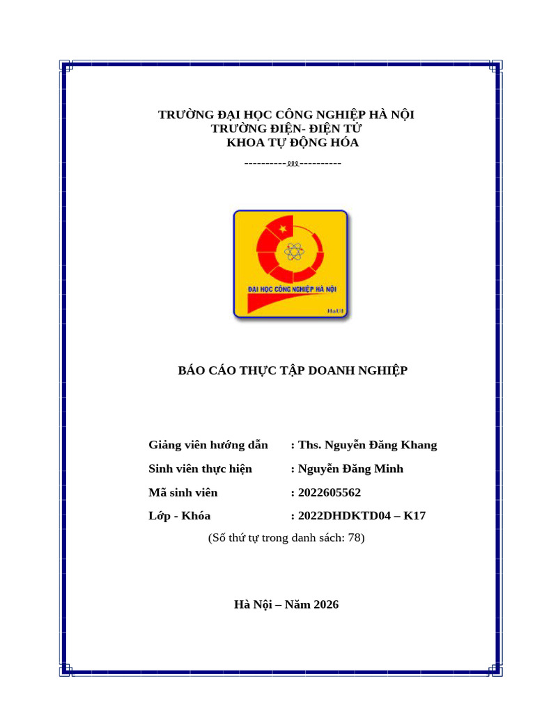 Bao Cao Thuc Tap | PDF