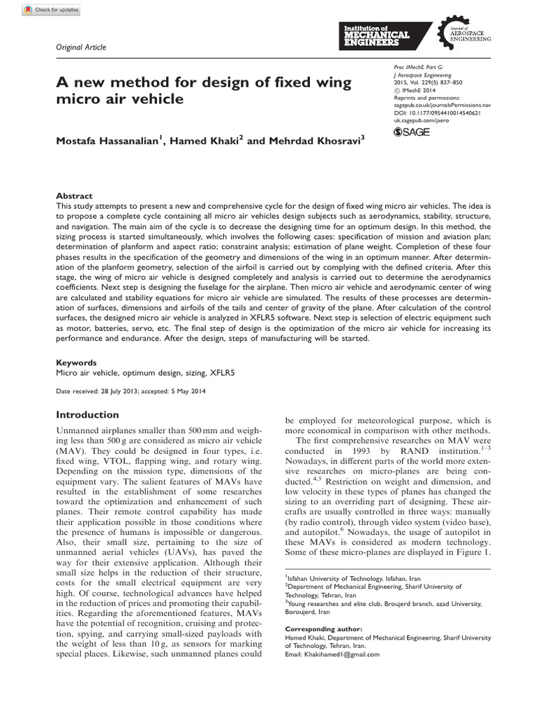 A New Method For Design of Fixed Wing | PDF | Empennage | Lift (Force)