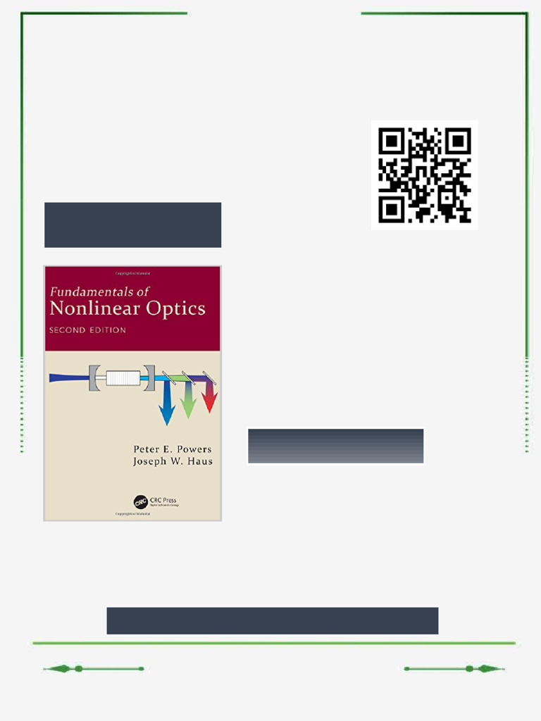 Fundamentals of Nonlinear Optics, Second Edition Peter E. Powers Ebook ...