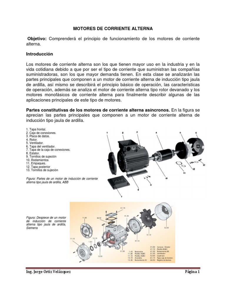 Motores de Corriente Alterna | PDF | Motor eléctrico | Corriente alterna