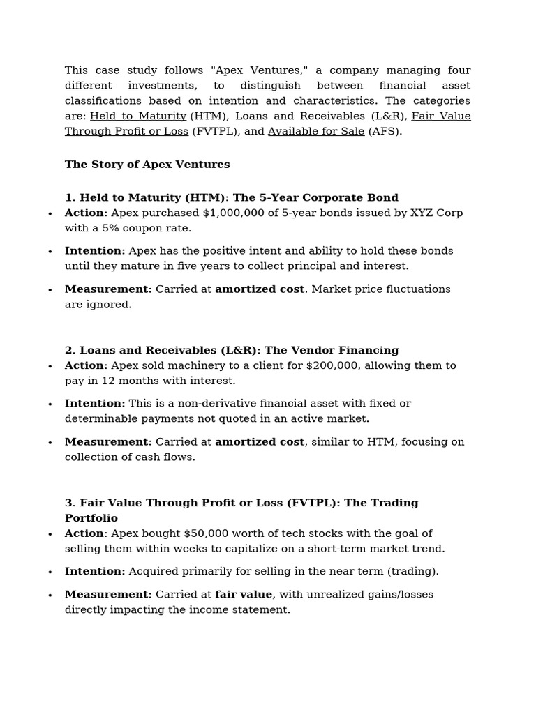 Financial Asset Types Case Study | PDF | Bonds (Finance) | Historical Cost