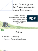 Guidance and Technology: An Assessment of Project Intervention and Promoted Technologies 