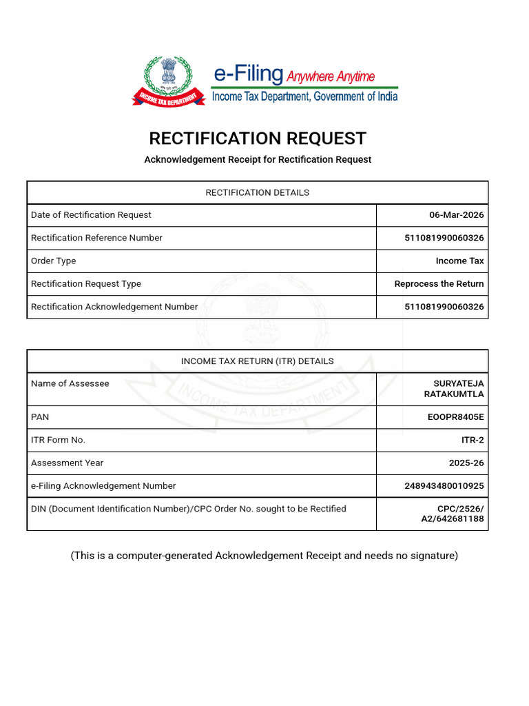 Rectification Arn | PDF