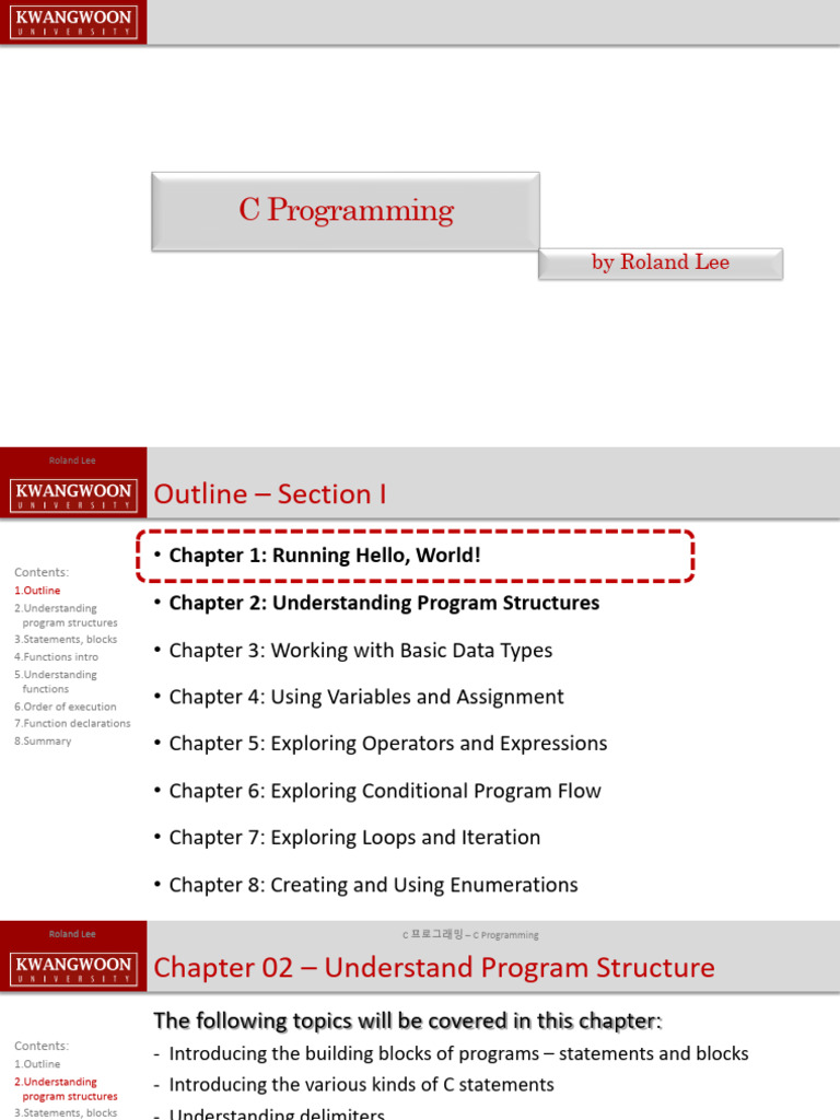 02 C Programming - Understanding Program Structure | PDF | Parameter ...