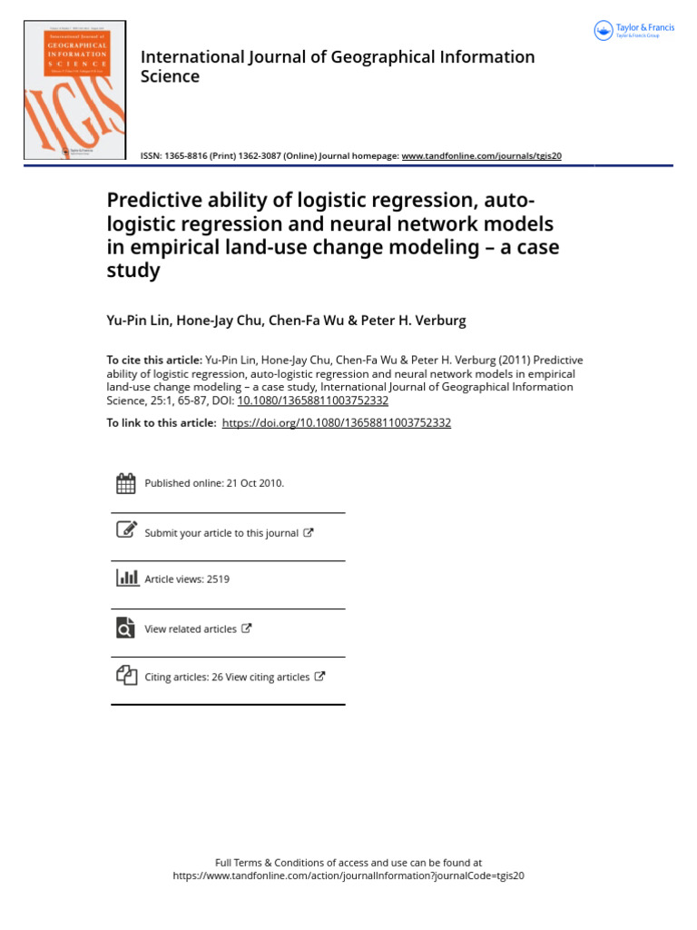 Predictive Ability of Logistic Regression Auto-Logistic Regression and ...