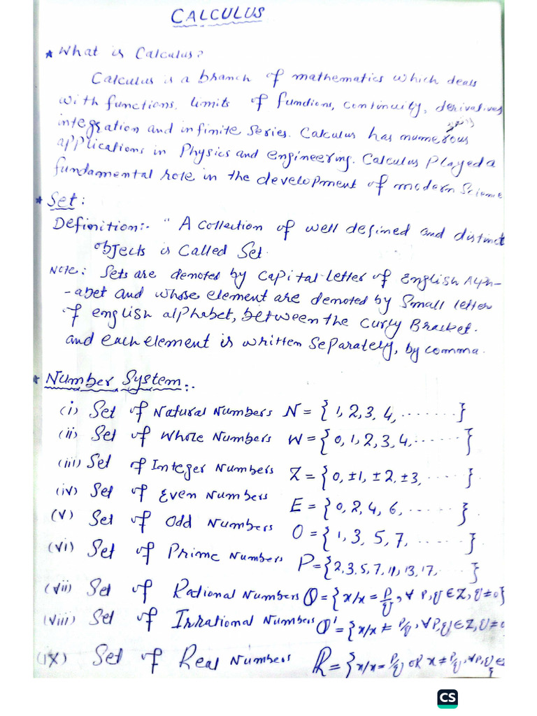 Calculus Class 1 and 2 Class Work | PDF