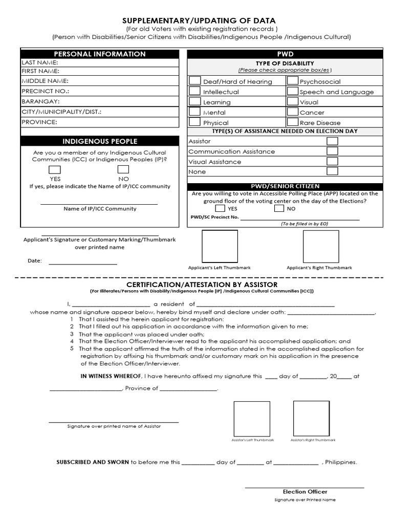 Rev 2025 Supplementary Data Form | PDF | Hearing Loss | Deafness