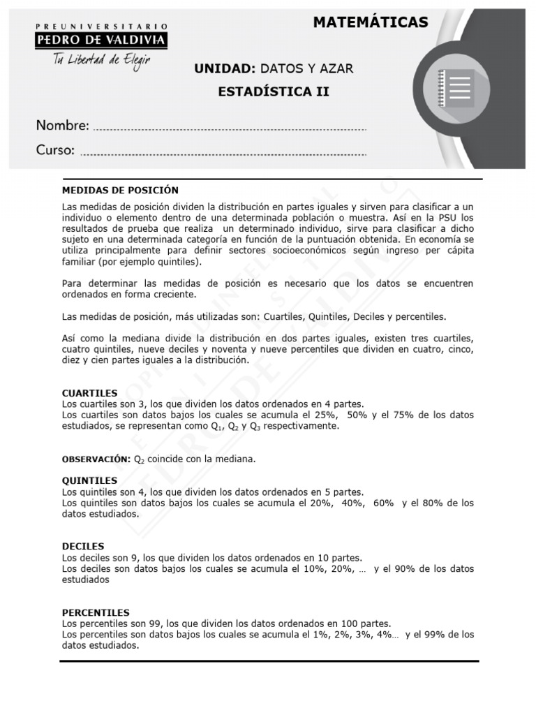 Mt-22 Estad_stica II | PDF | Cuantil | Desviación Estándar