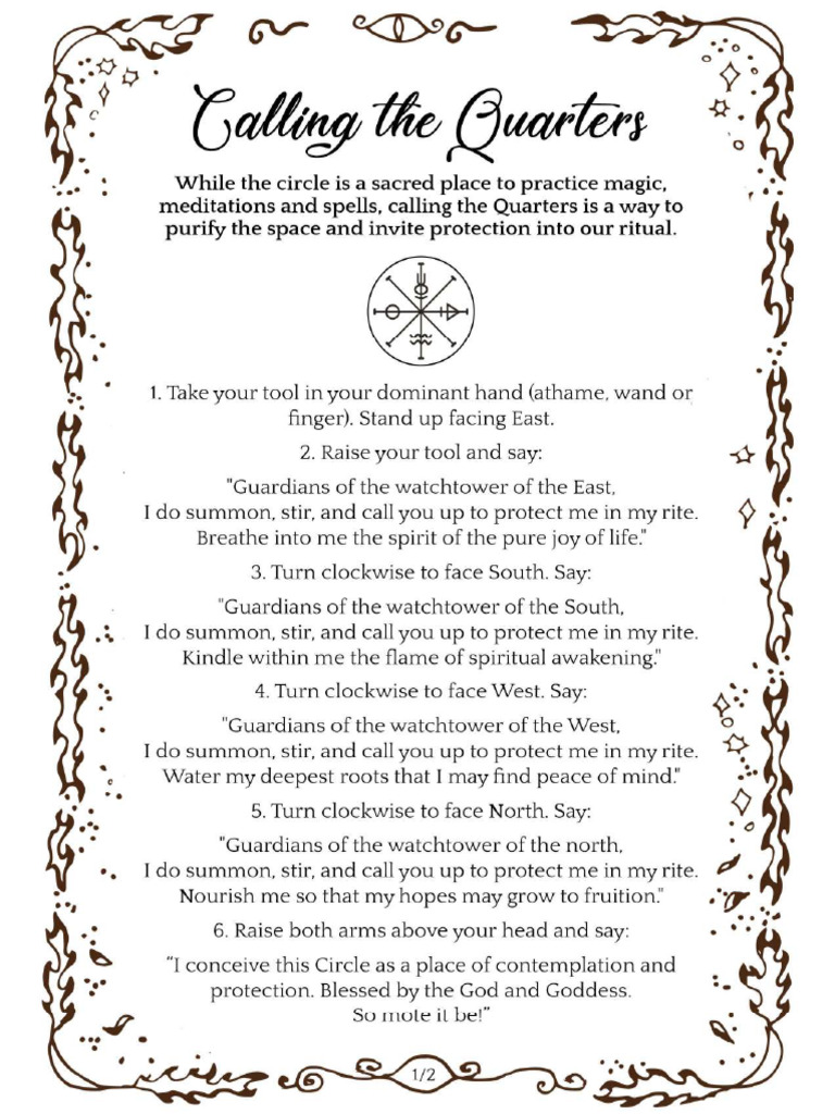 Circle Casting and Calling The Quarters Spells8 | PDF