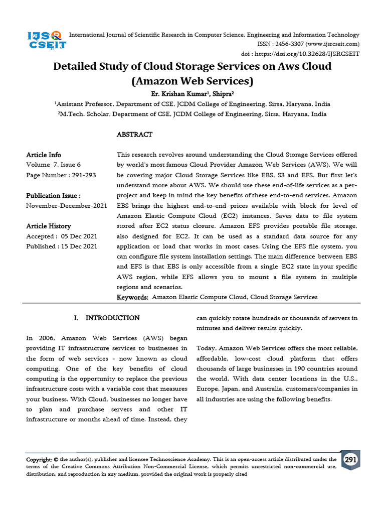 Detailed Study of Cloud Storage Services | PDF | Cloud Computing ...
