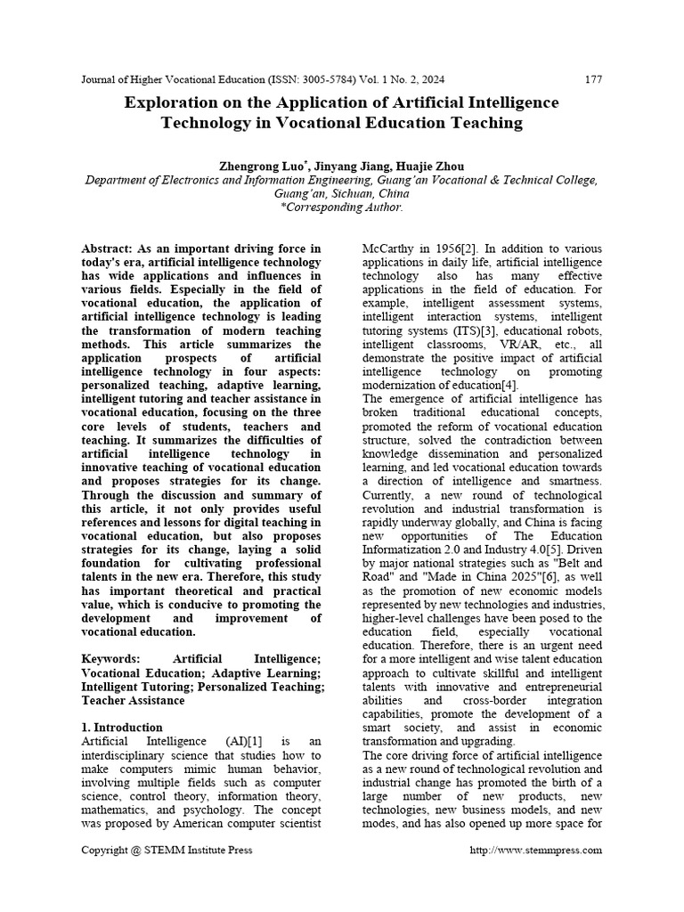Exploration On The Application of Artificial Intelligence Technology in ...