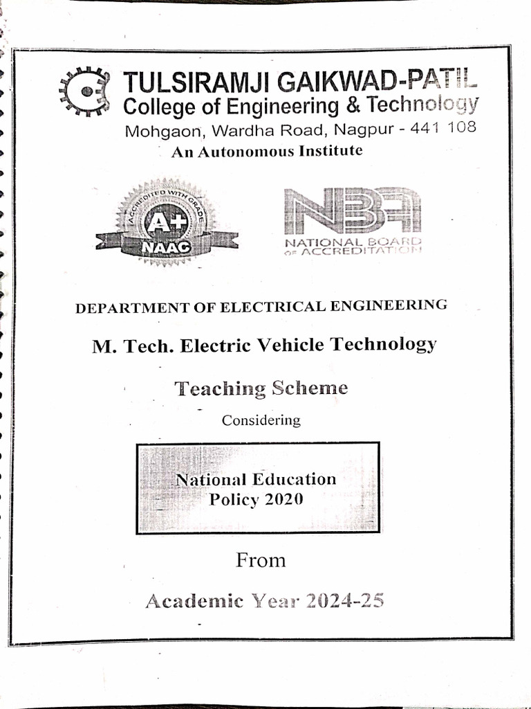 MTech EVT I Sem | PDF