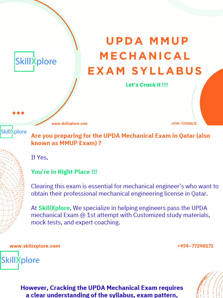 UPDA MMUP Mechanical Exam Syllabus Qatar SkillXplore | PDF | Gas ...