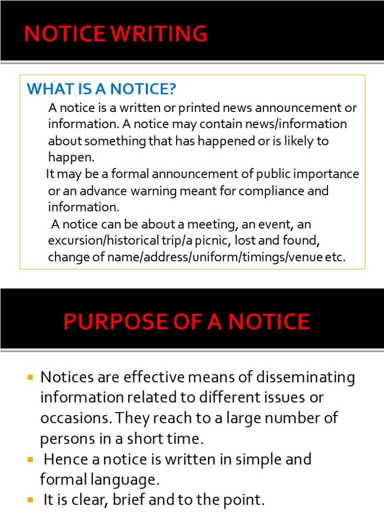 Notice Writing Ppt-1 | PDF | Linguistics | Communication