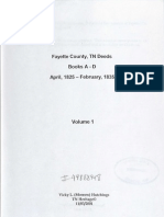 Index To Fayette County, TN Deeds: Books A-D 1825 - 1835