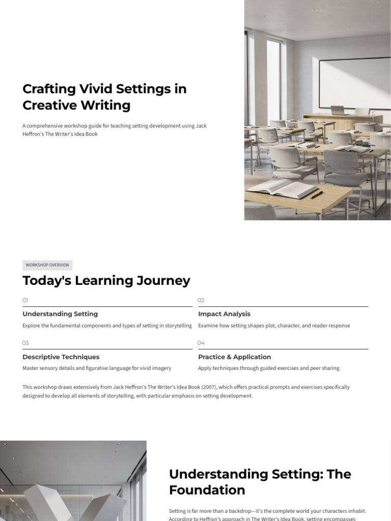 Crafting Vivid Settings in Creative Writing | PDF | Narrative | Geography