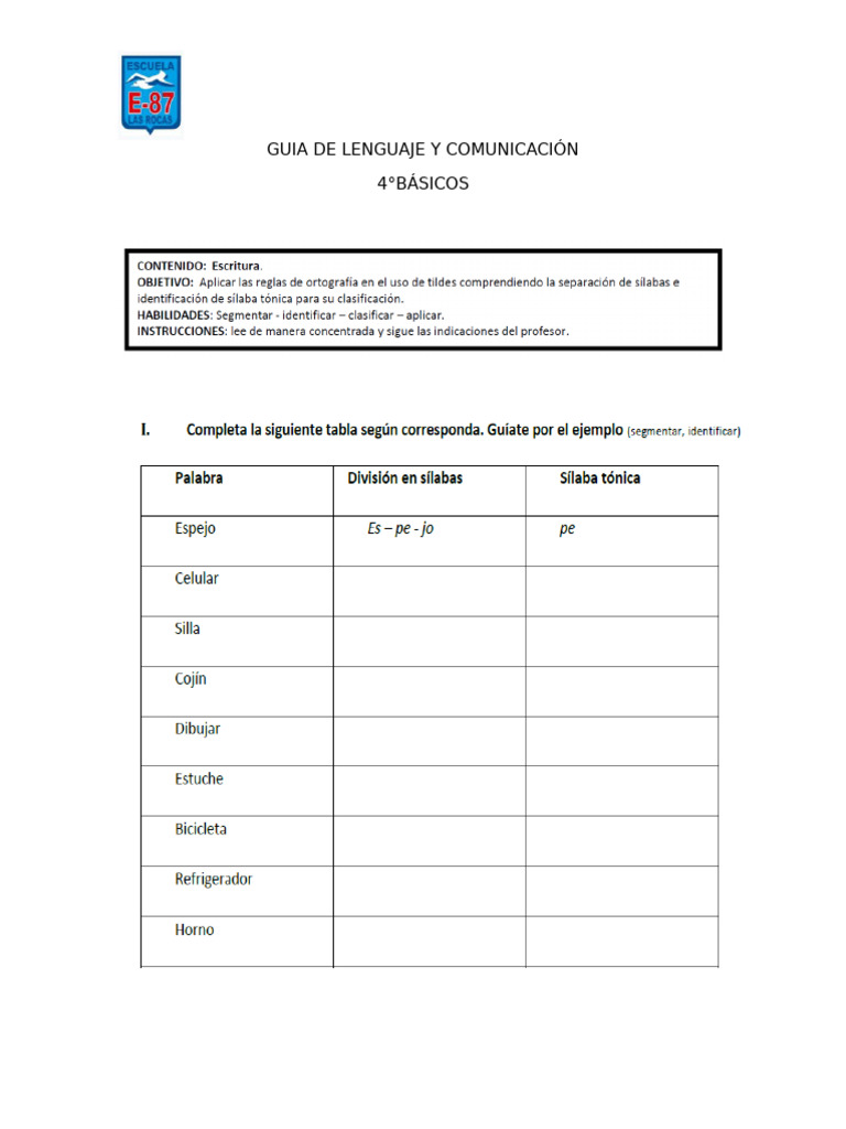 Guia de Lenguaje y Comunicación | PDF