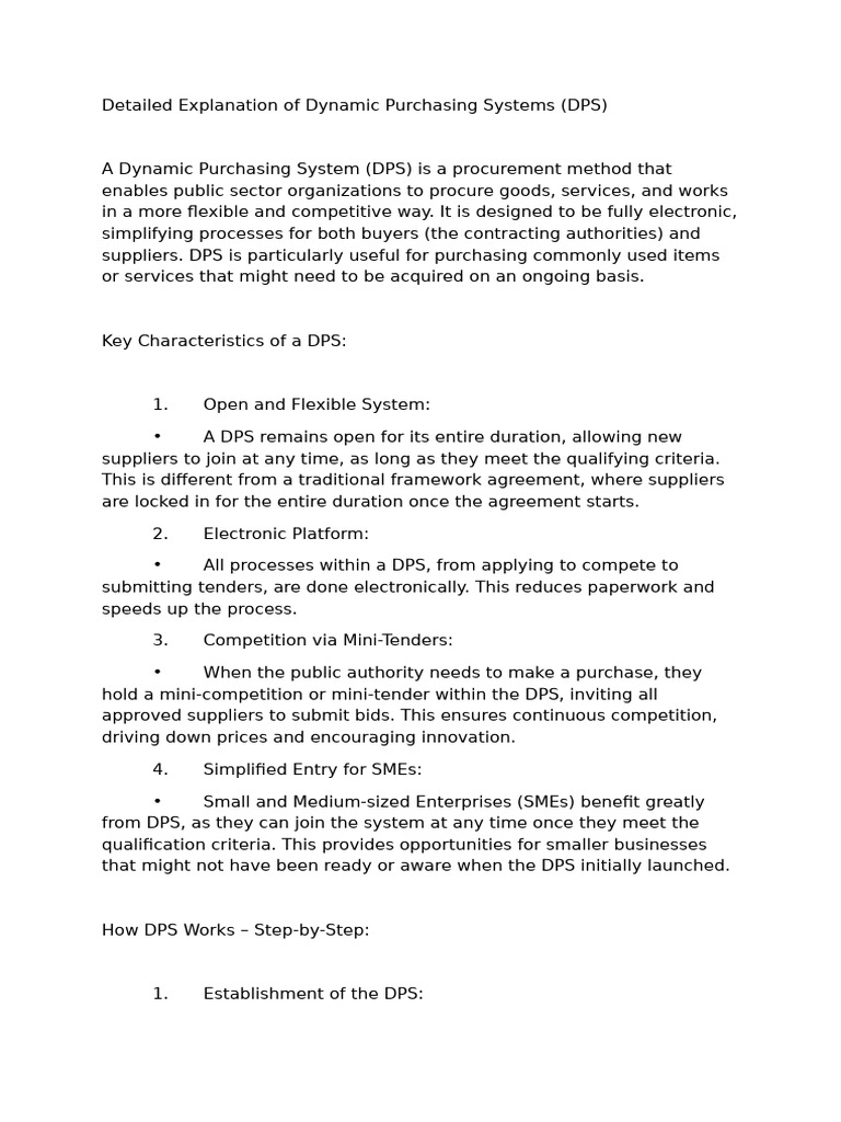 Dynamic Purchasing System | PDF | Procurement | Economies