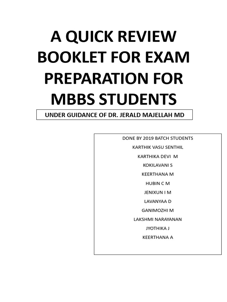 A Quick Review Booklet For Exam Preparation | PDF | Pulse | Heart Valve