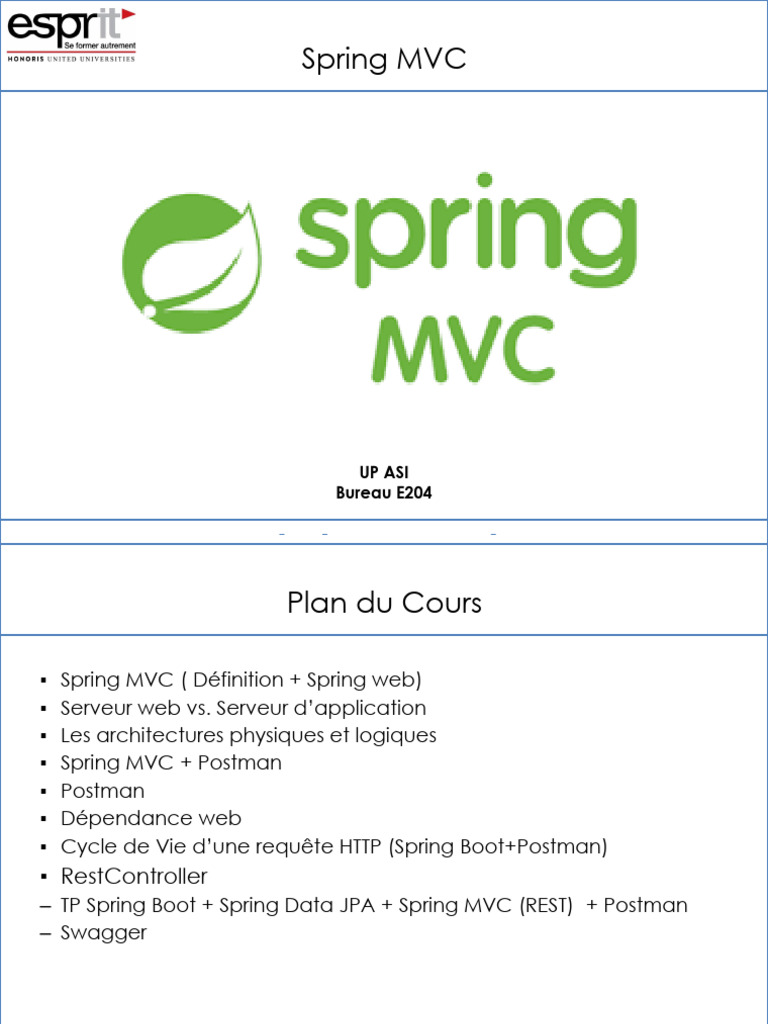 9 - Spring MVC - Rest | PDF | Modèle-vue-contrôleur | Internet