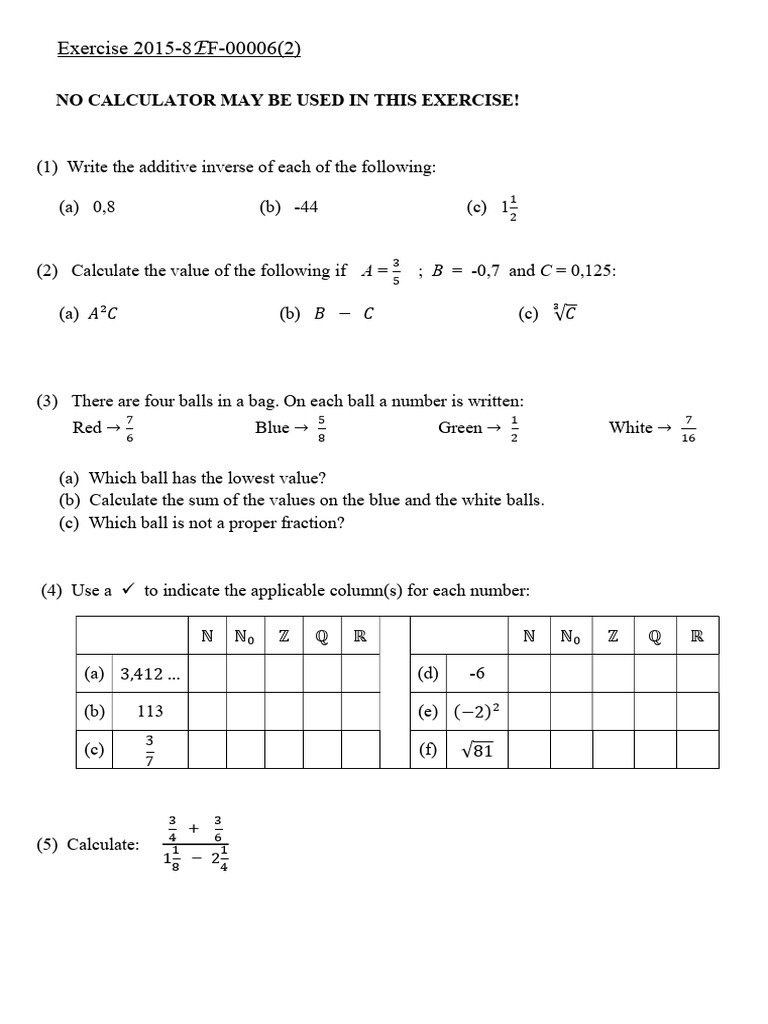 Grade 8 - Rational numbers assessment easy | PDF | Numbers | Natural Number