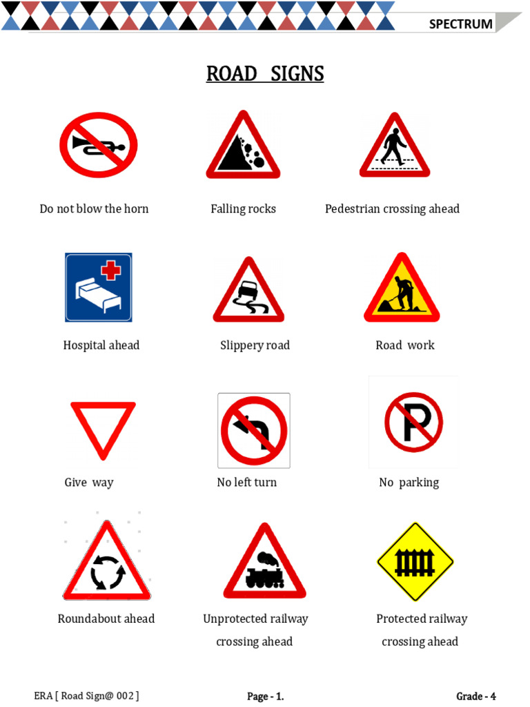 002 - Grade 4 Road Sign | PDF