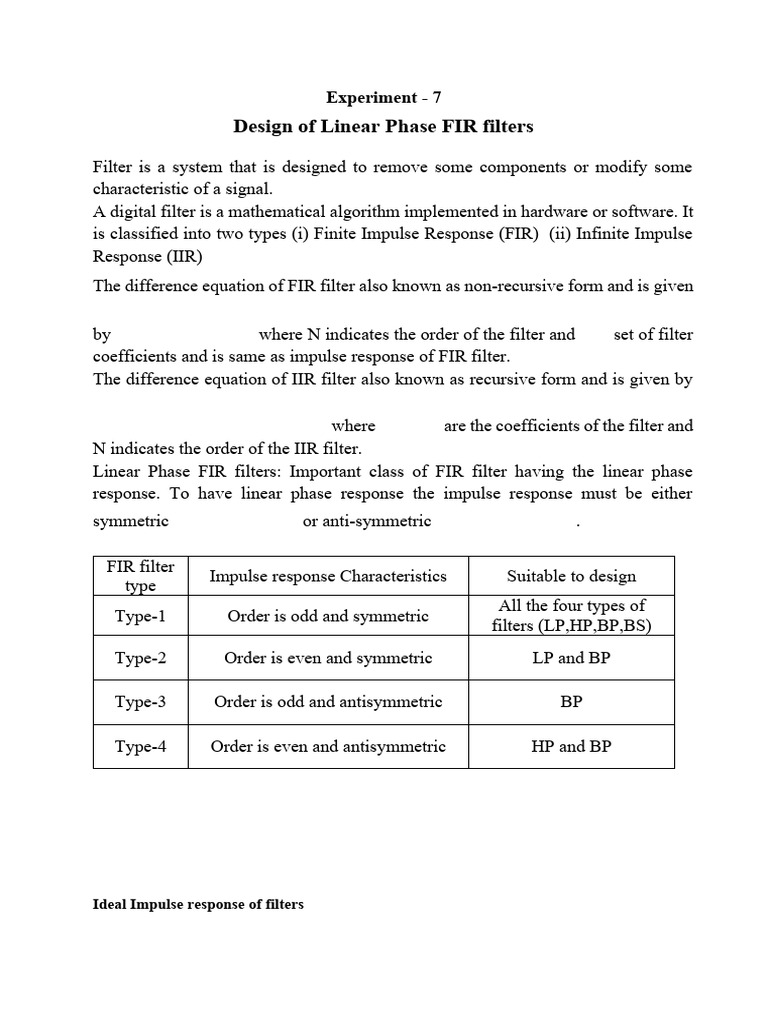 FIR Filters Programs[1] | PDF | Digital Signal Processing ...