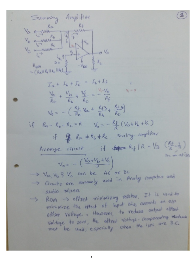 Op-Amp Handouts | PDF