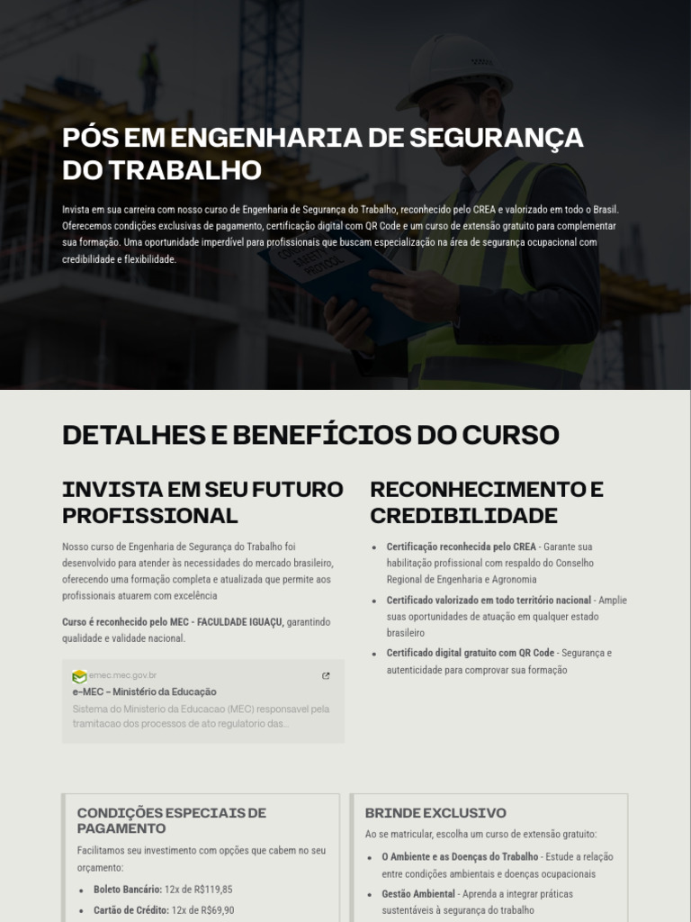 POS EM Engenharia de Seguranca Do Trabalho | PDF | Engenharia ...