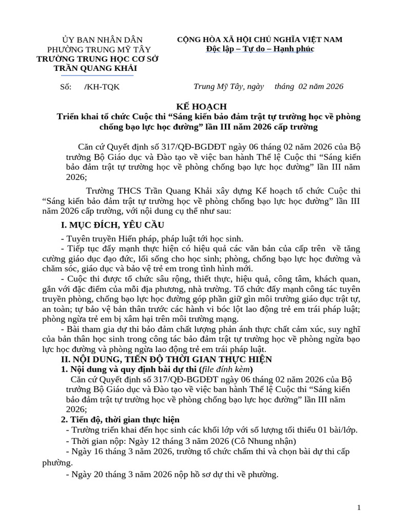 inKH Sáng kiến BLHD 2026 | PDF