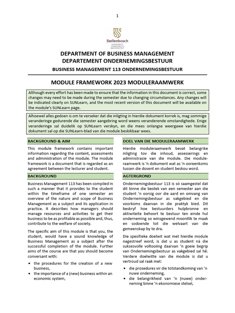 Module Framework | PDF
