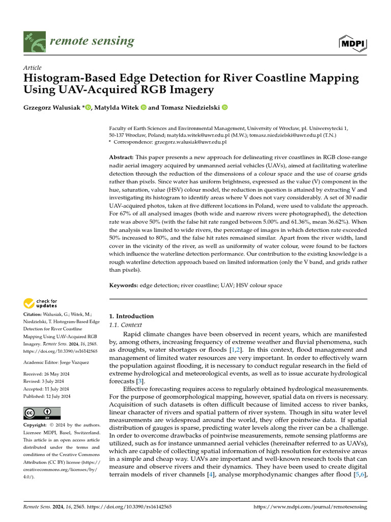 Walusiak 等 - 2024 - Histogram-Based Edge Detection for River Coastline ...